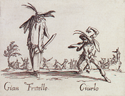 Jacques%20Callot%2C%20%3Cb%3E%3Ci%3E%20Gian%20Fritello%20and%20Ciurlo%3B%20Bello%20Sguardo%20and%20Coviello%2C%20from%20the%20series%20Balli%20di%20Sfessania%3C%2Fi%3E%3C%2Fb%3E%2C%201621%2C%202%20etchings%20on%20one%20sheet%2C%20Bequest%20of%20Esther%20Huffman%2C%20public%20domain%2C%2088.18.26